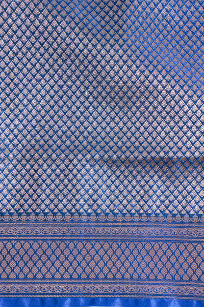 Royal Blue Banarasi Upada Satin Silk Buti Saree