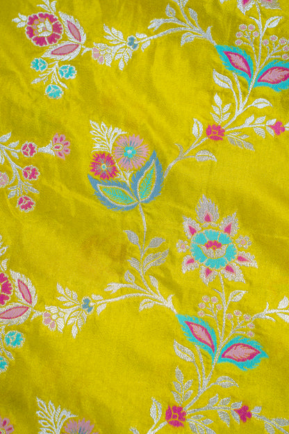 Mustard Yellow Banarasi Minakari Jaal Saree