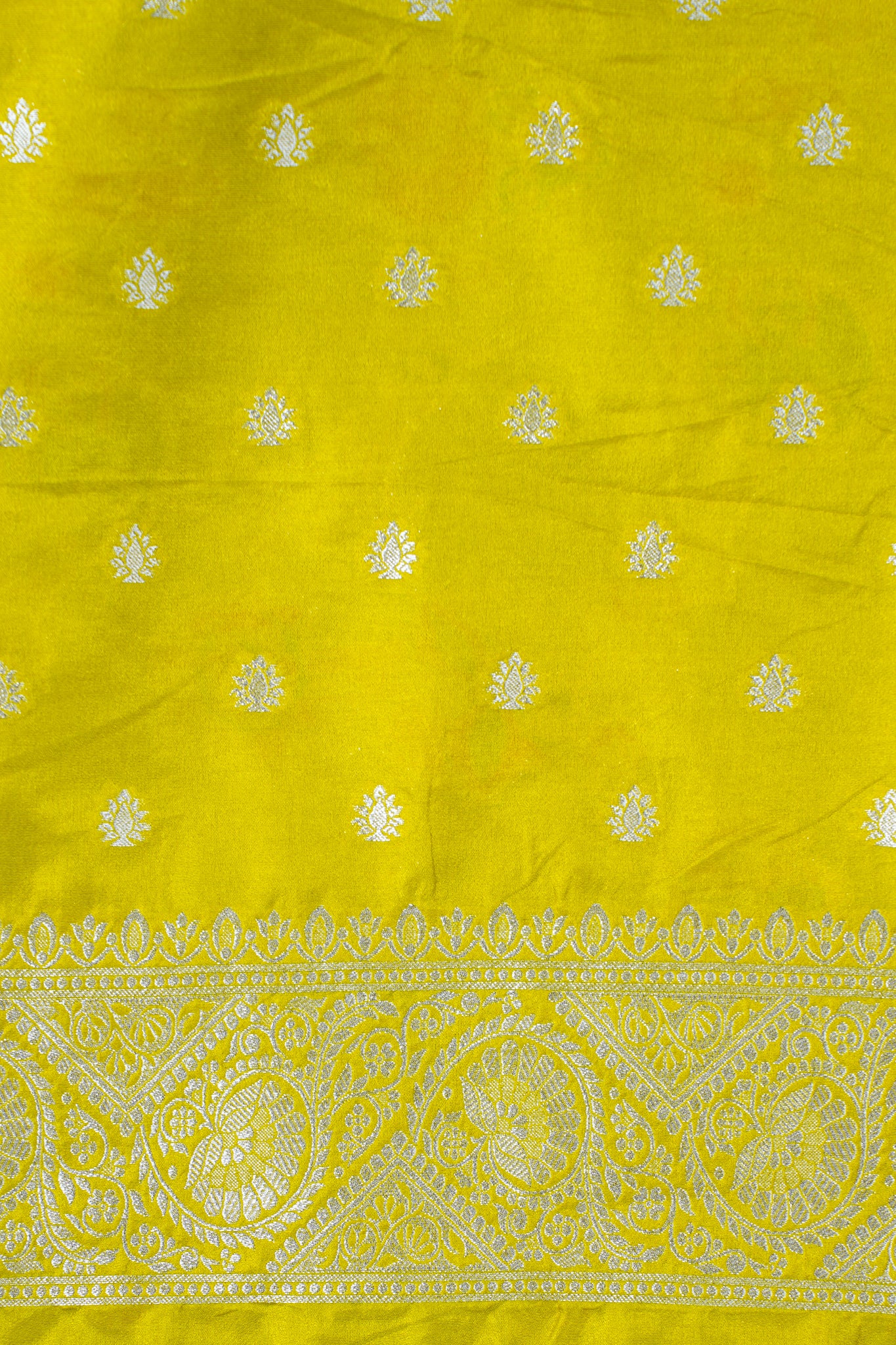Mustard Yellow Banarasi Minakari Jaal Saree