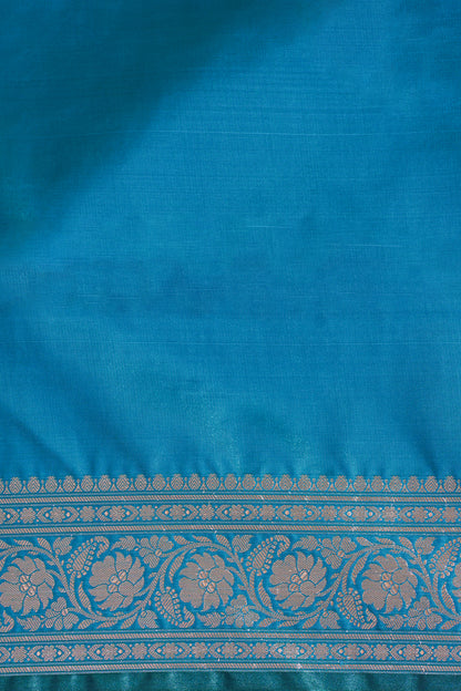 Teal Green Banarasi Upada Satin Silk Buti Saree