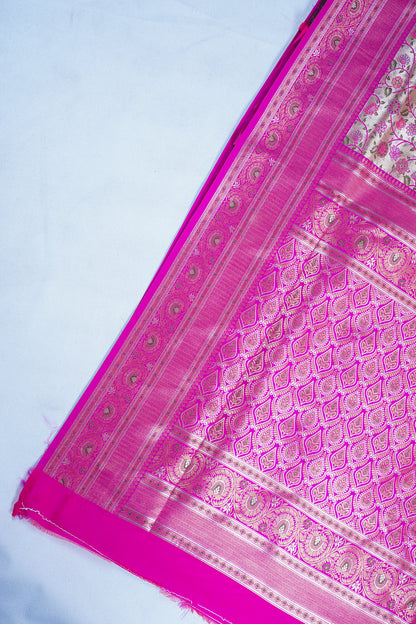 Royal Pink Khimkhab Catogary Banarasi Saree