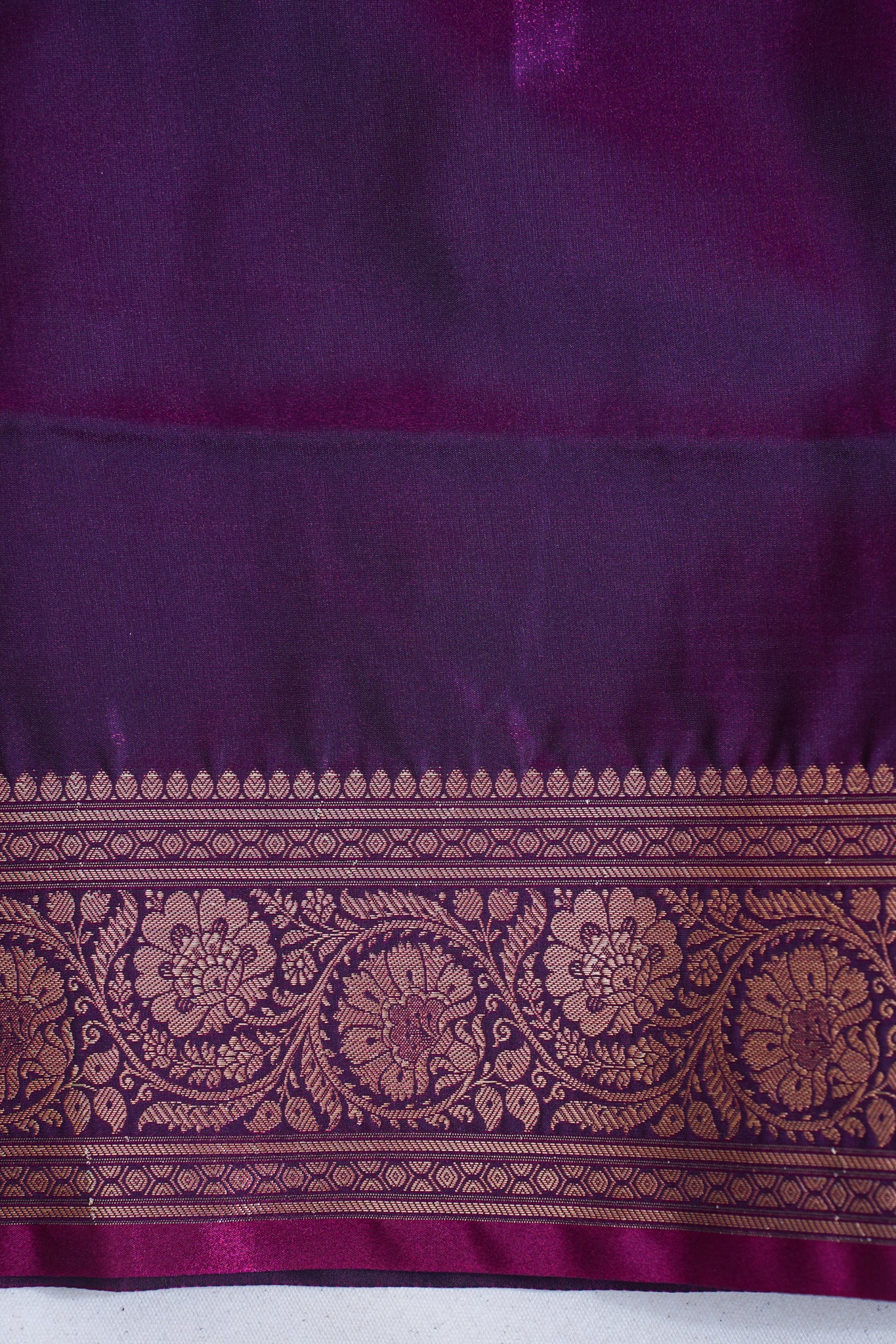 Plum Purple Banarasi Upada Satin Silk Buti Saree
