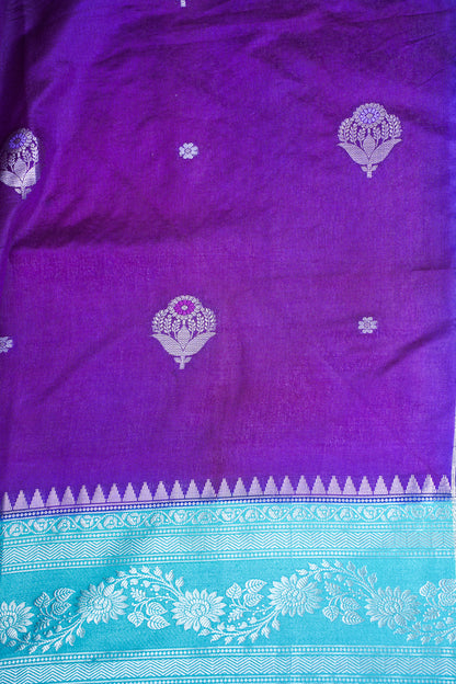 Deep Violet Handloom Banarasi Matka Silk Saree