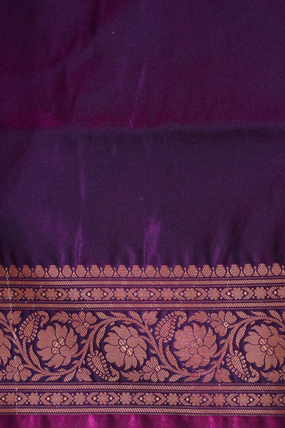 Royal Plumb Banarasi Upada Satin Silk Buti Saree
