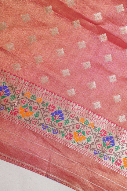 Golden Yellow Paithani Minakari Tissue Silk Saree