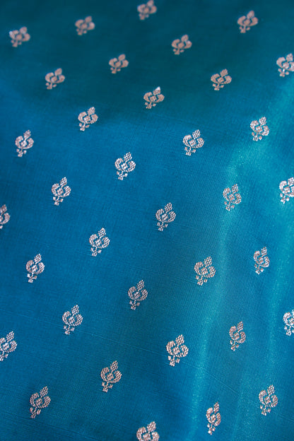 Teal Green Banarasi Upada Satin Silk Buti Saree