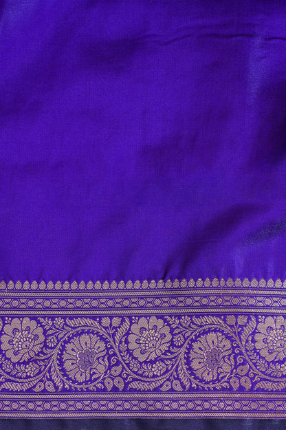 Royal Purple Banarasi Upada Satin Silk buti Saree