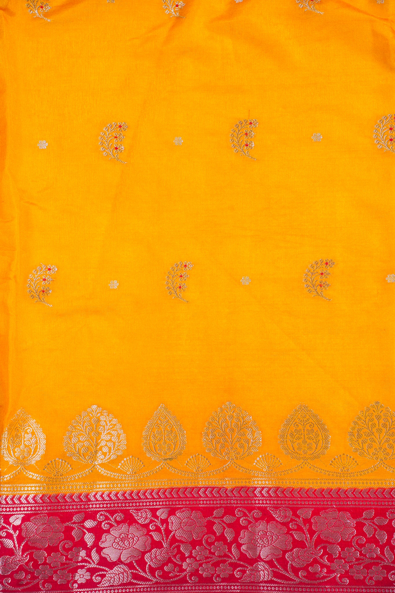 Mustard Yellow Handloom Banarasi Matka Silk Saree