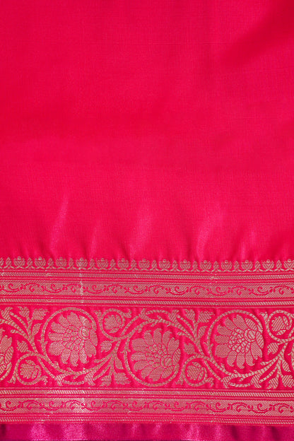 Rani Pink Banarasi Upada Satin Silk Saree