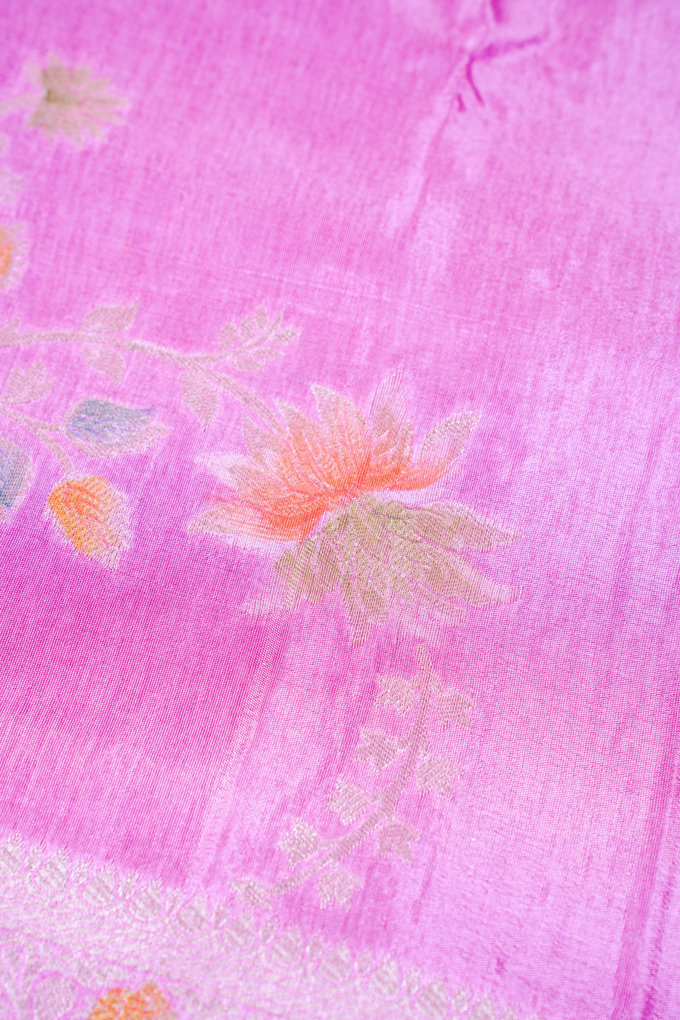 Baby Pink Chinya Silk Minakari Jaal Saree