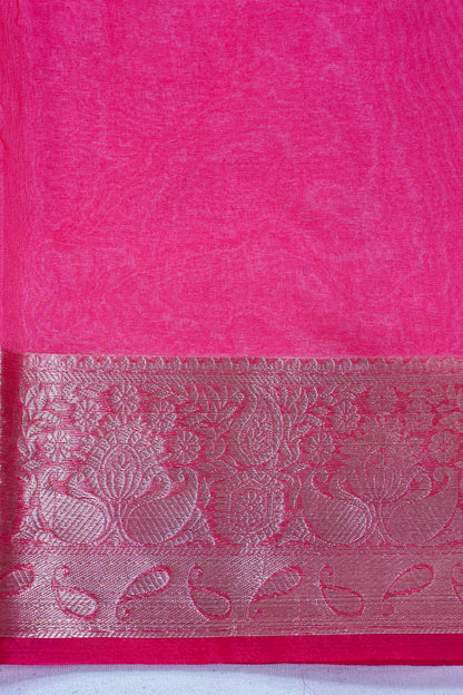 Multicolor pink Organza Badal Print Saree
