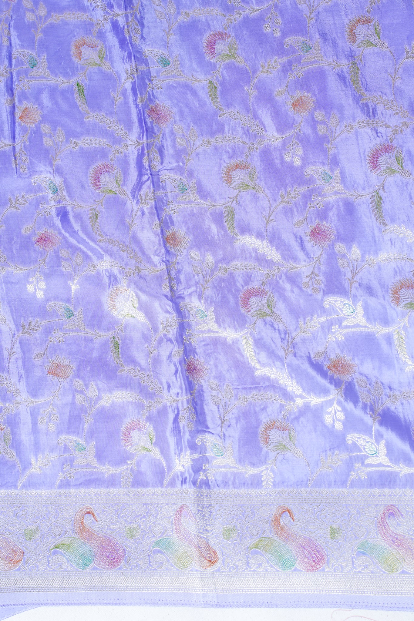 Lavender Chinnon Silk Minakari Jaal Saree