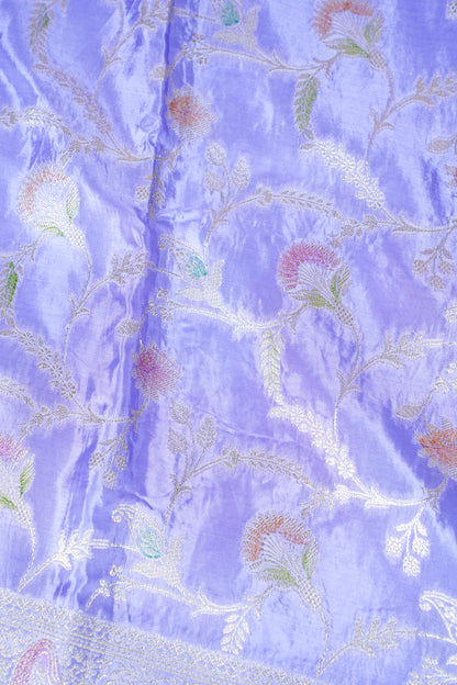 Lavender Chinnon Silk Minakari Jaal Saree