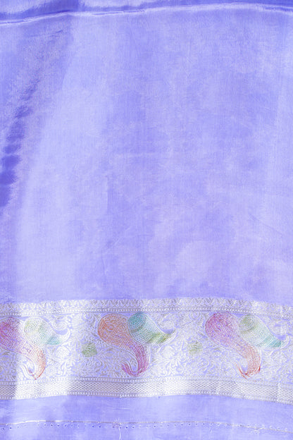 Lavender Chinnon Silk Minakari Jaal Saree