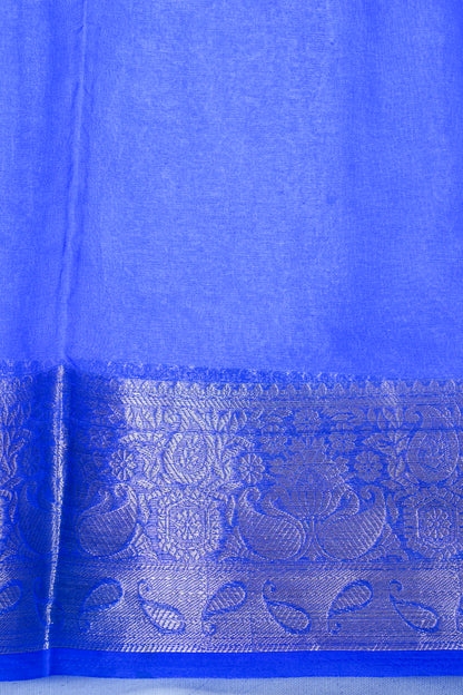 Multicolor Blue Organza Badal Print Saree