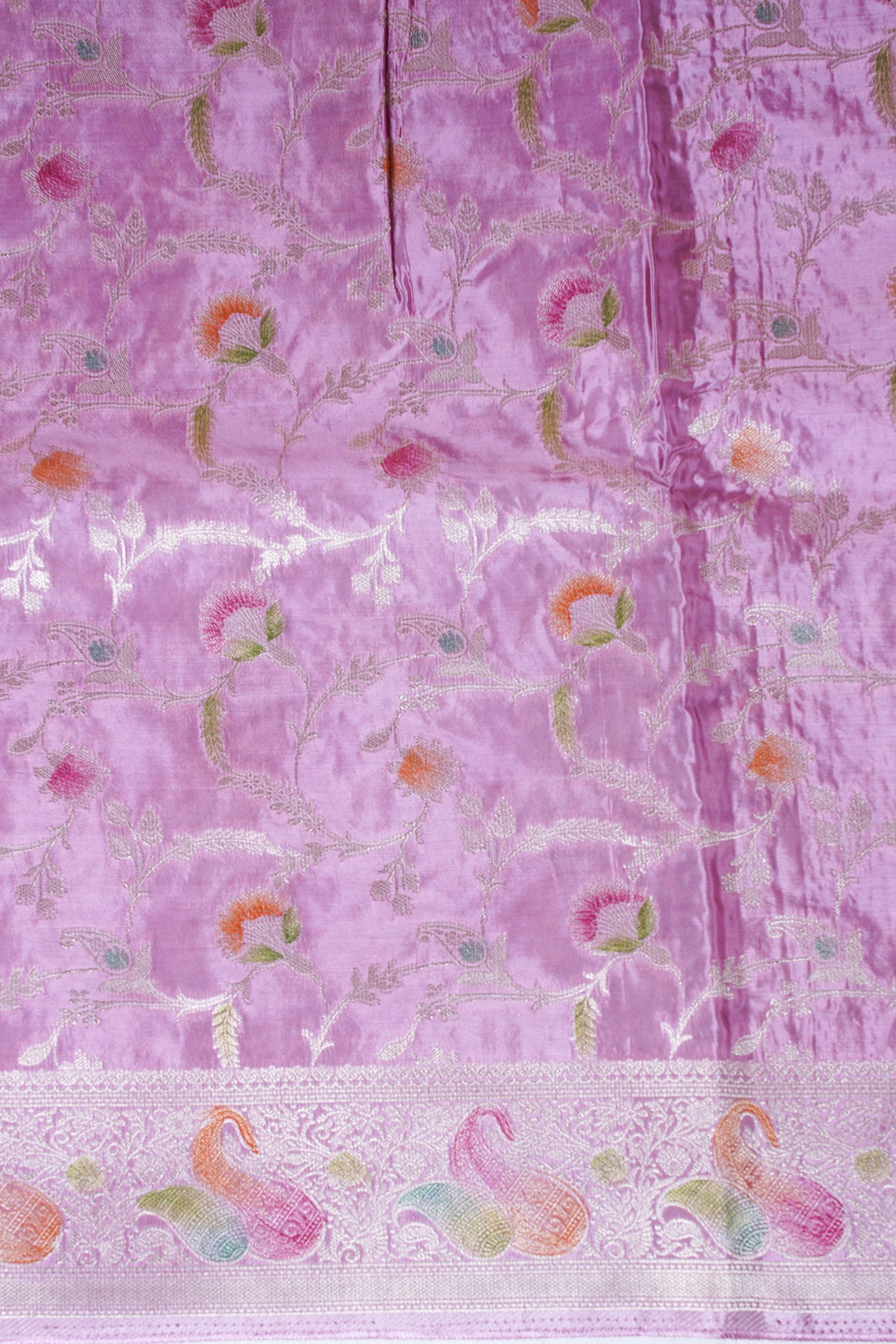 Dusty Rose Chinnon Silk Minakari Jaal Saree