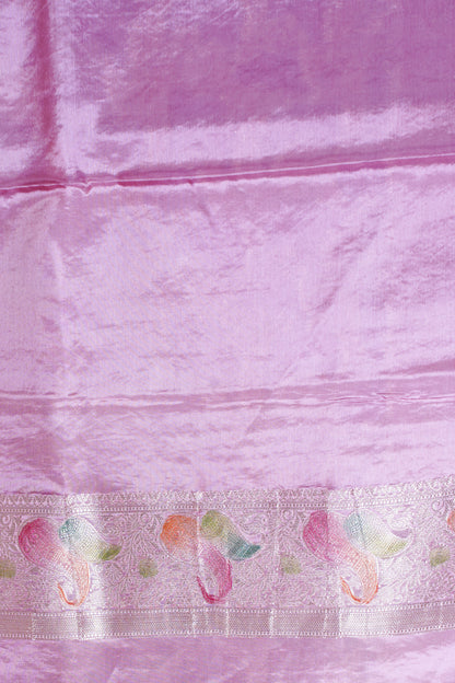 Dusty Rose Chinnon Silk Minakari Jaal Saree