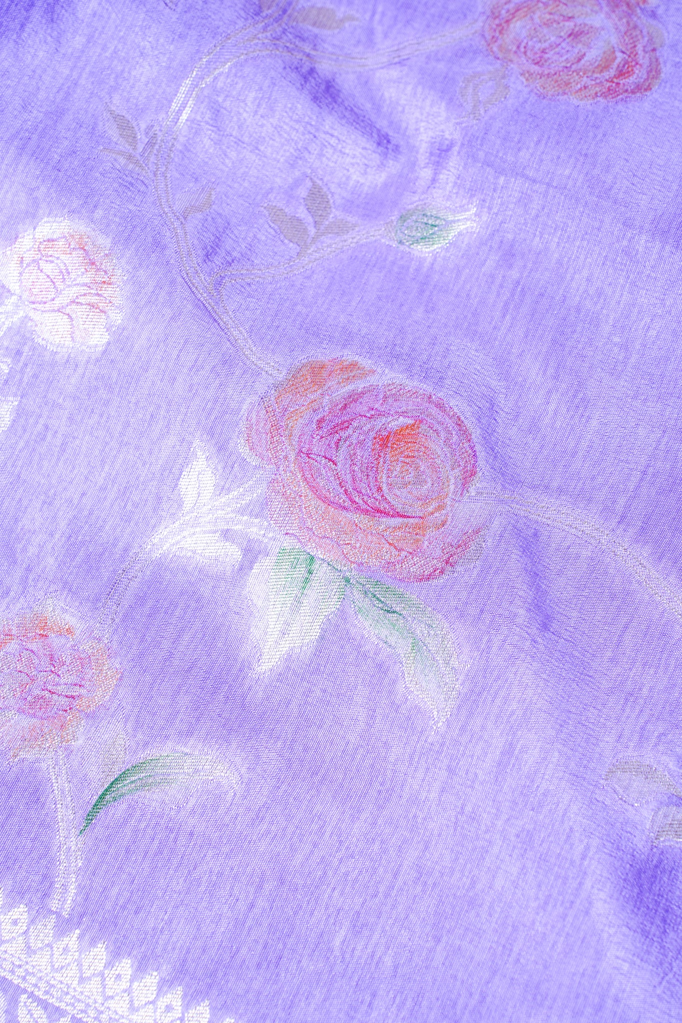 Lavender Rose Chinya Silk Minakari Jaal Saree