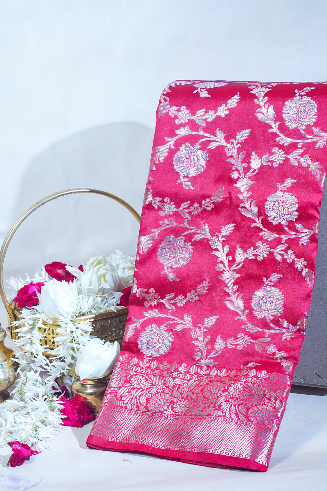 Red Banarasi Katan Alfi Jaal Saree