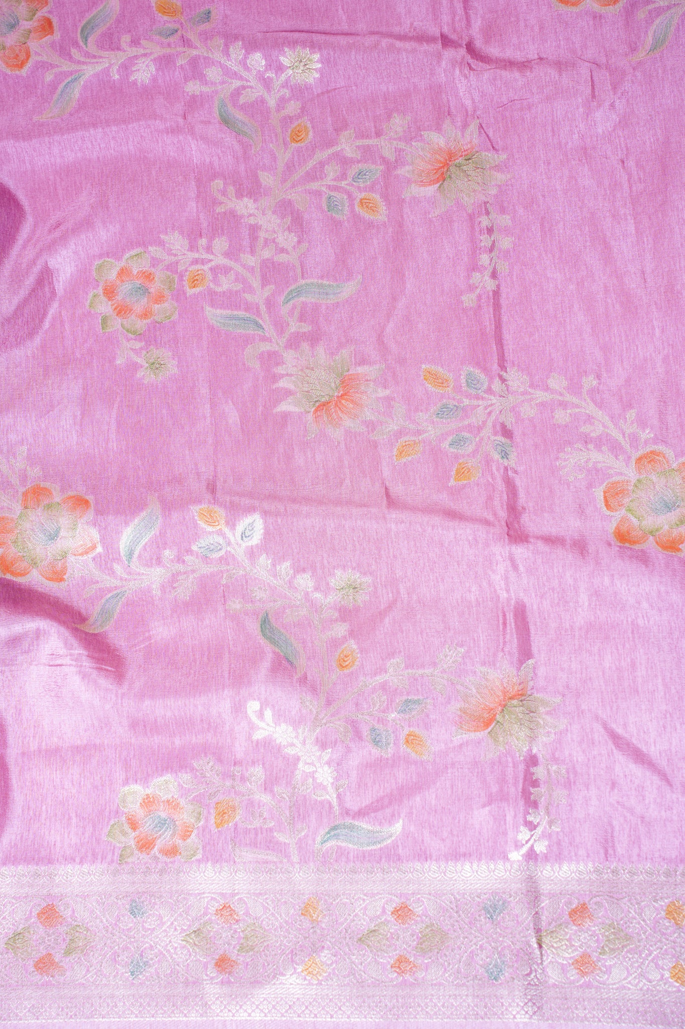 Orchid Pink Chinya Silk Minakari Jaal Saree