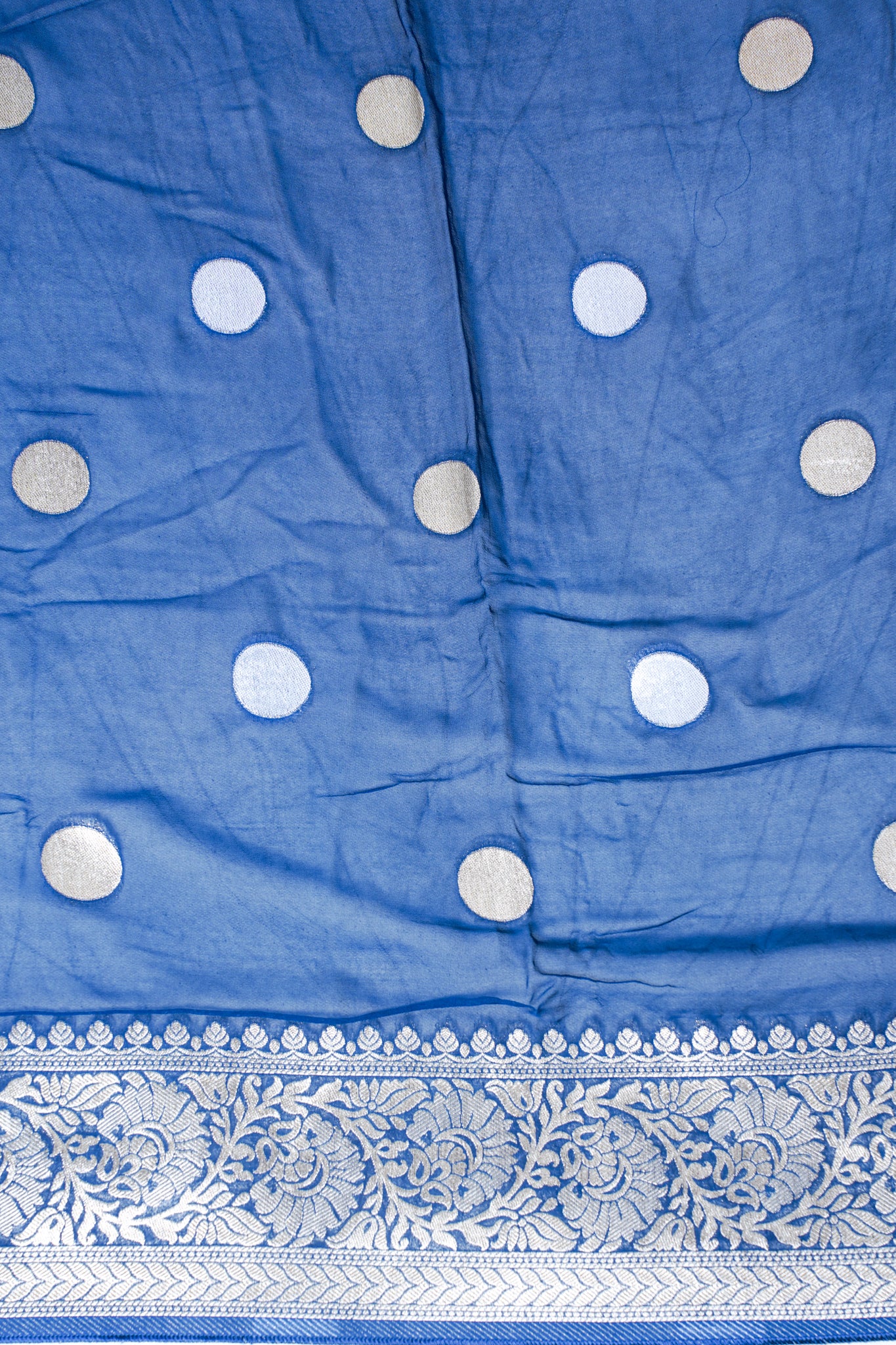 Royal Blue Khaddi Georgette Minakari Gola Saree