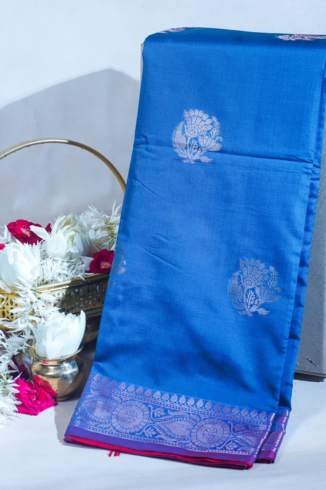 Deep Blue Banarasi Silk Saree with Buta Work