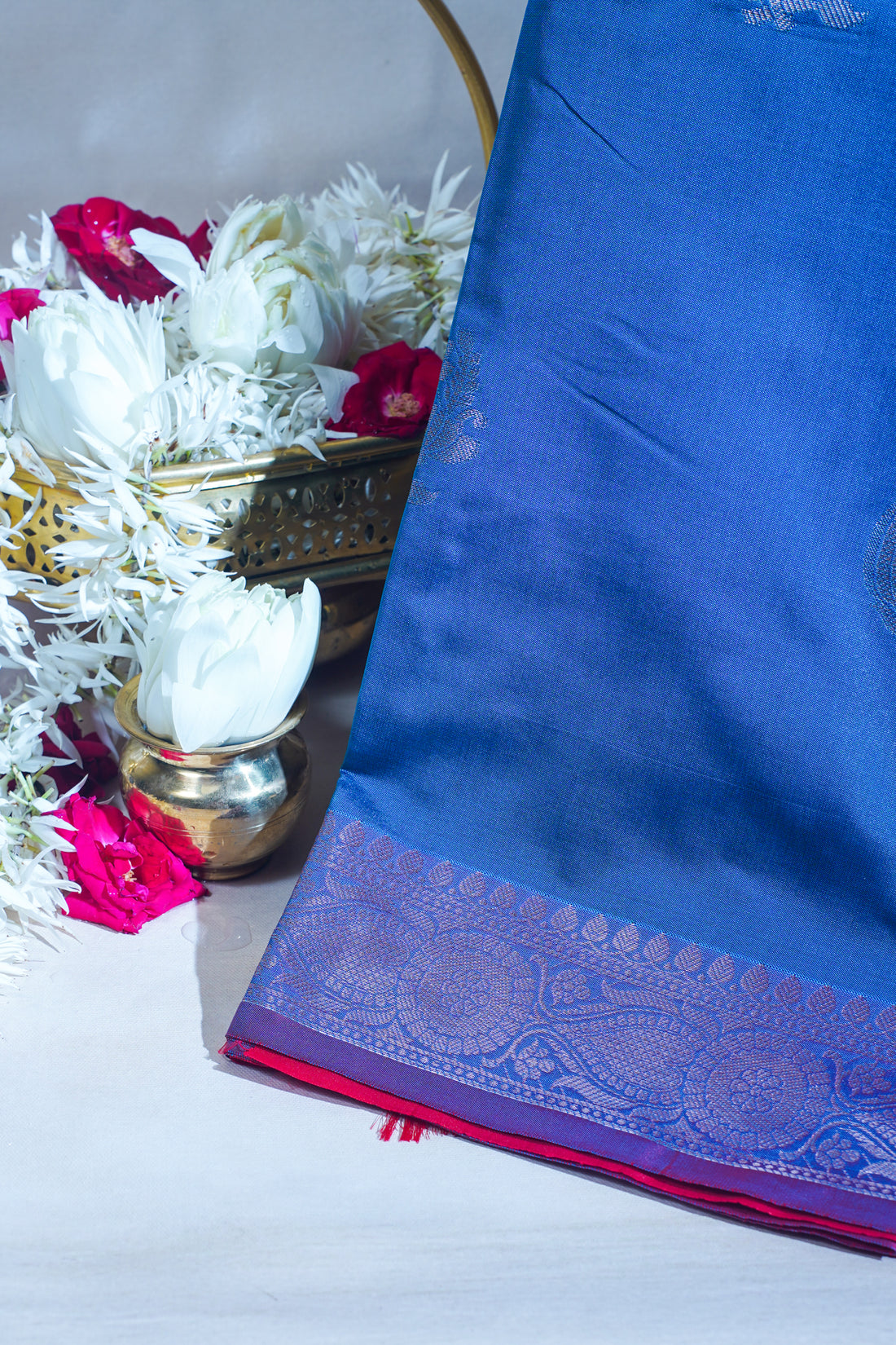 Deep Blue Banarasi Silk Saree with Buta Work
