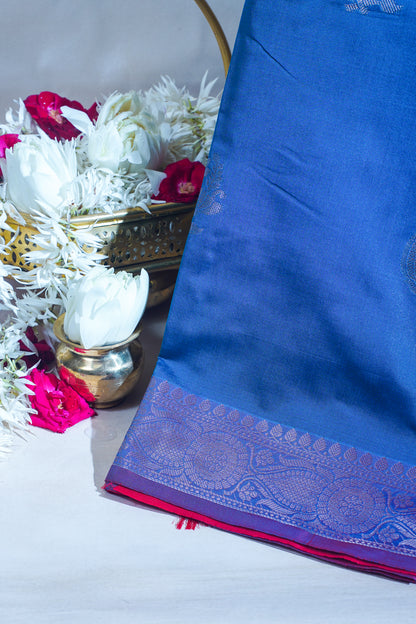Deep Blue Banarasi Silk Saree with Buta Work
