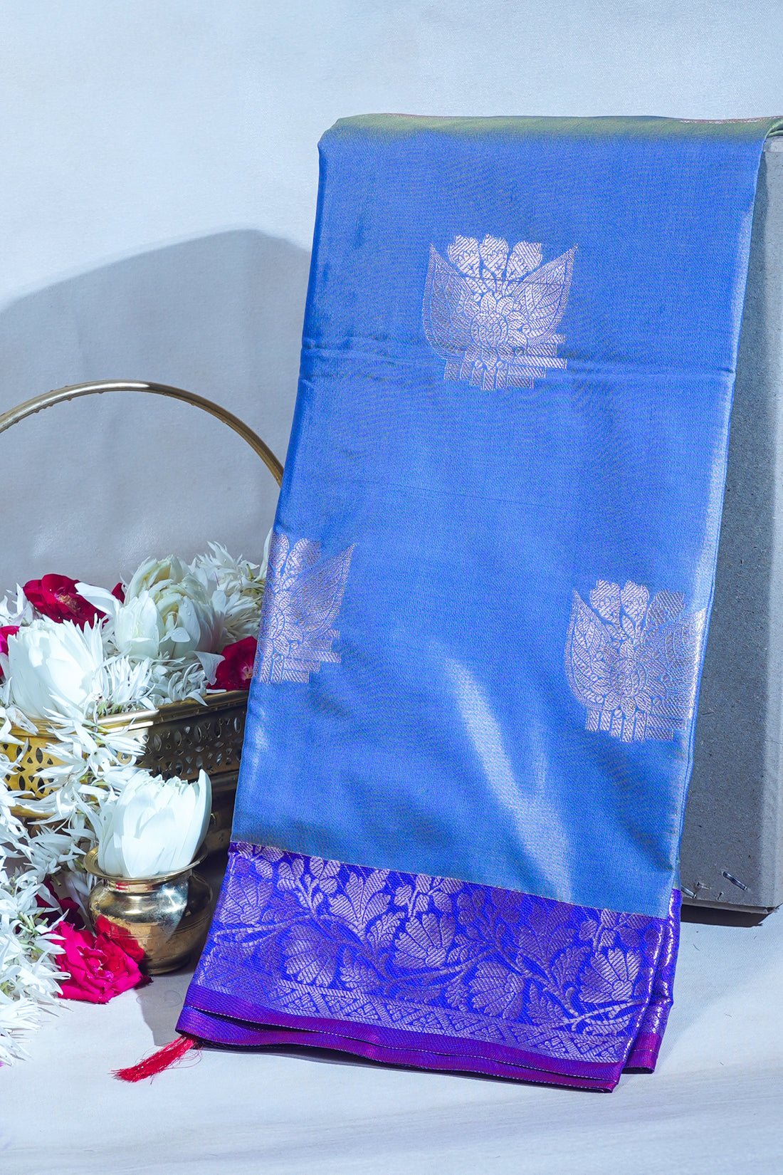 Royal Blue Banarasi Silk Saree with Buta Work
