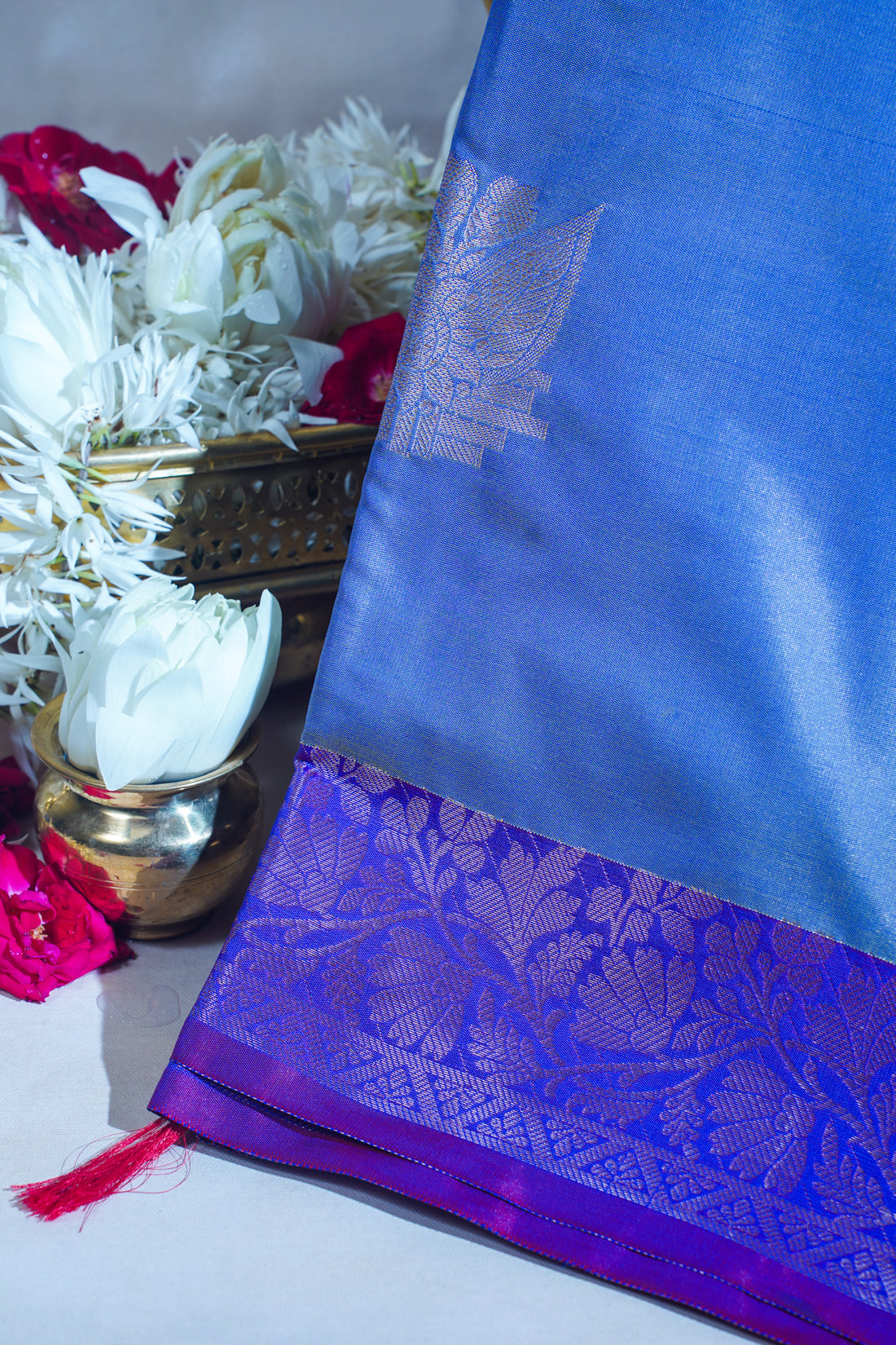Royal Blue Banarasi Silk Saree with Buta Work