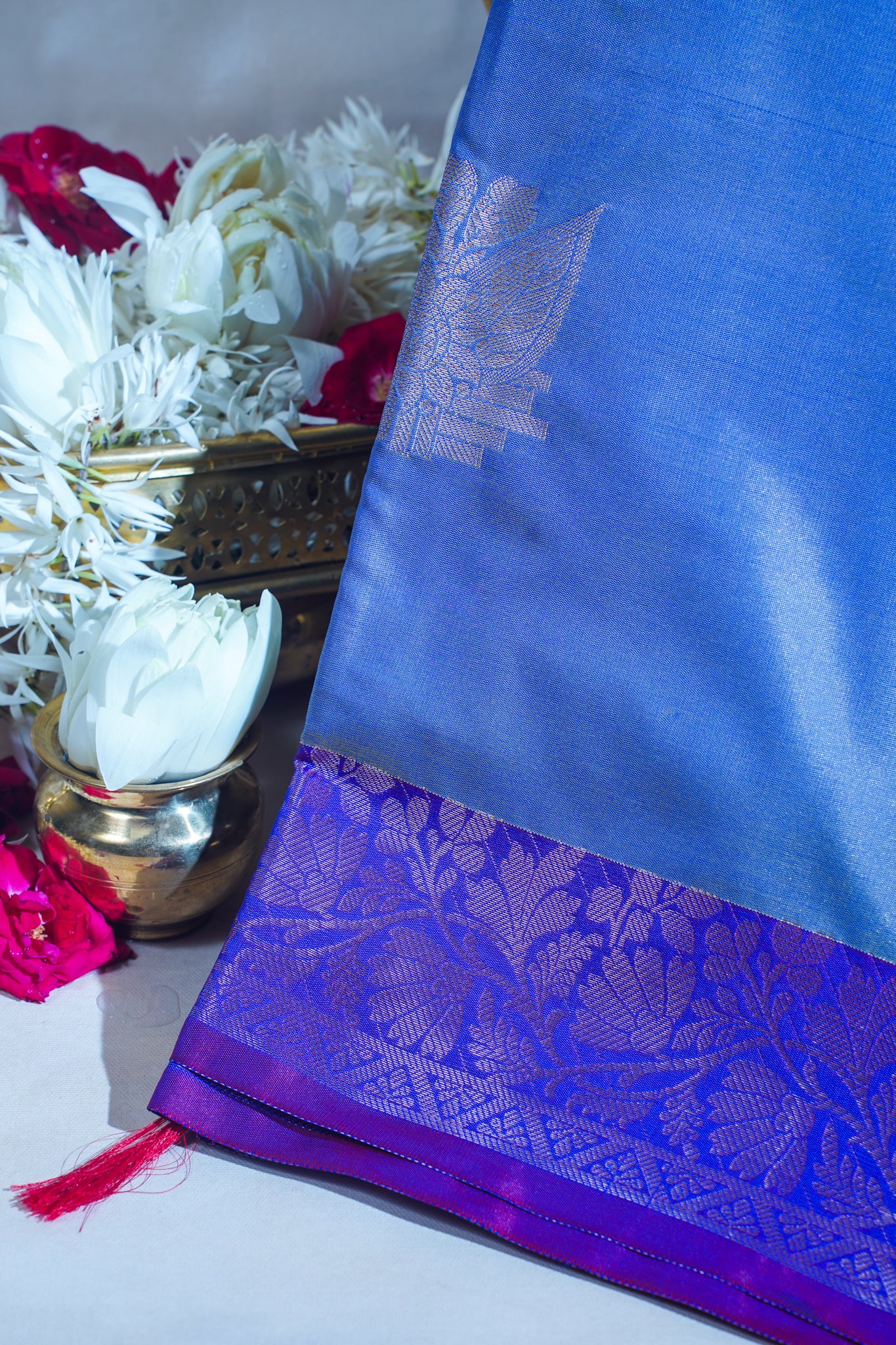 Royal Blue Banarasi Silk Saree with Buta Work