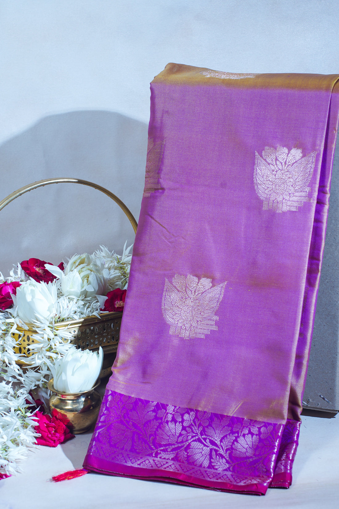 Royal Purple Banarasi Silk Saree with Buta Work