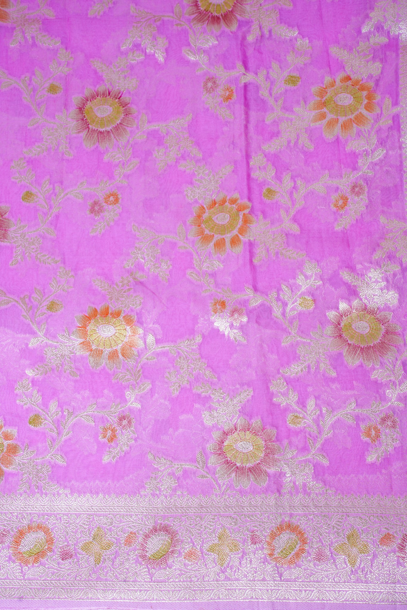 Lavender Khaddi Georgette Minakari Jaal Saree