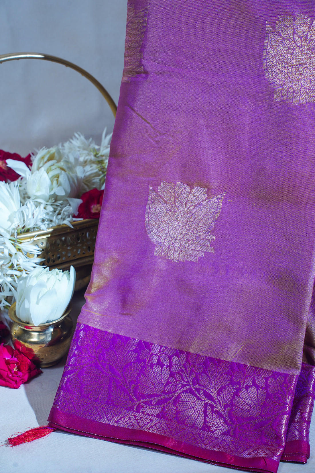 Royal Purple Banarasi Silk Saree with Buta Work