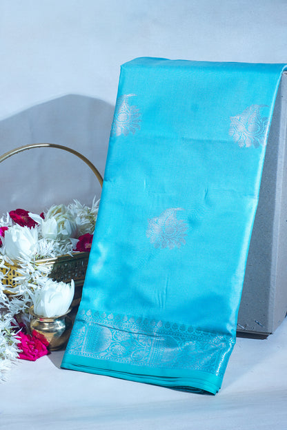 Sky Blue Banarasi Silk Saree with Buta Work