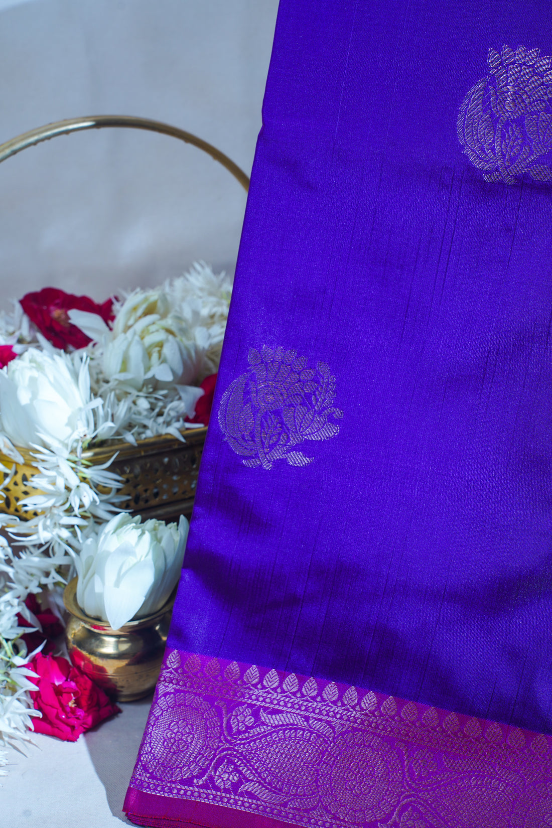 Royal Purple Banarasi Silk Saree with Buta Work