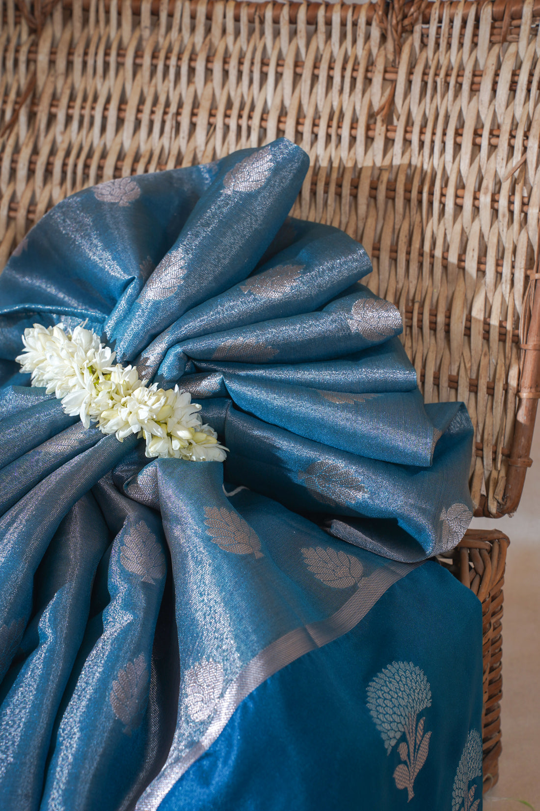 Blue Tissue Silk Saree