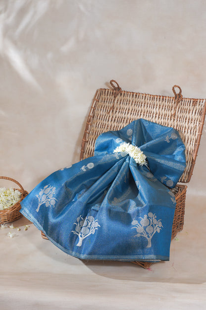 Blue Tissue Silk Saree