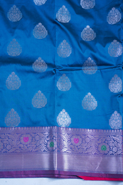 Blue Katan Alfi Buta Saree