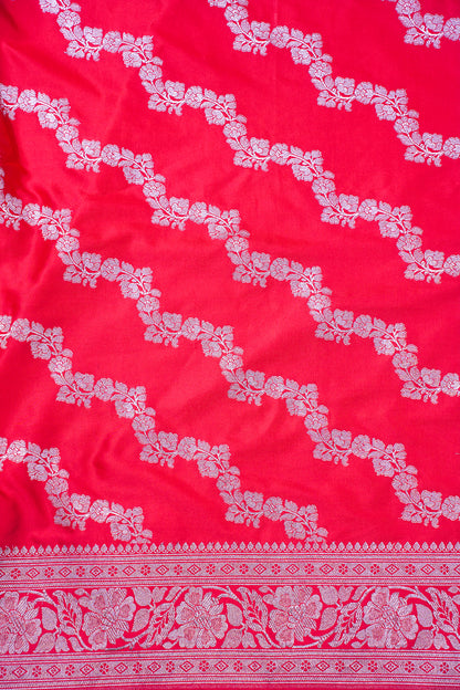 Rani RedBanarasi Mashru Katan Silk Saree
