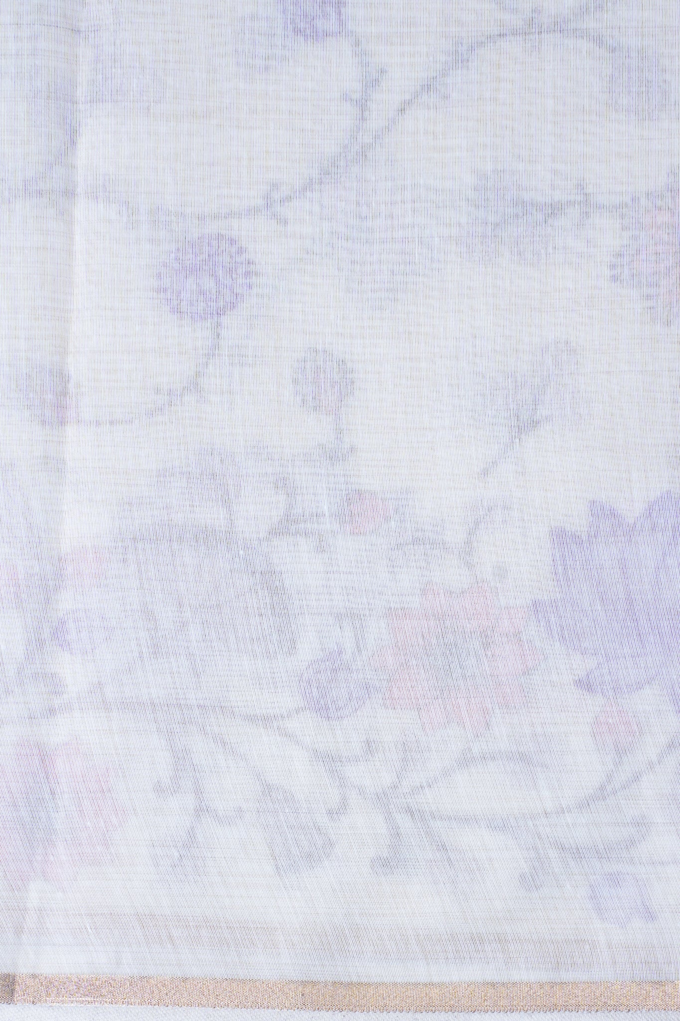 Off-White Cotton Saree with Multicolor Minakari Embroidery