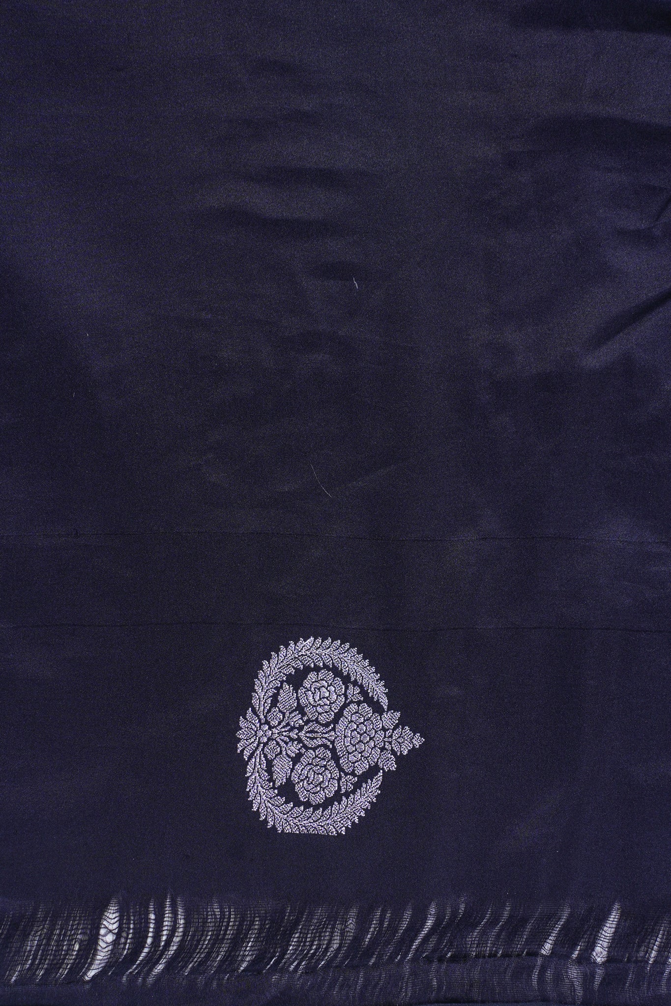 Midnight Blue Banarasi Mashru Katan silk saree