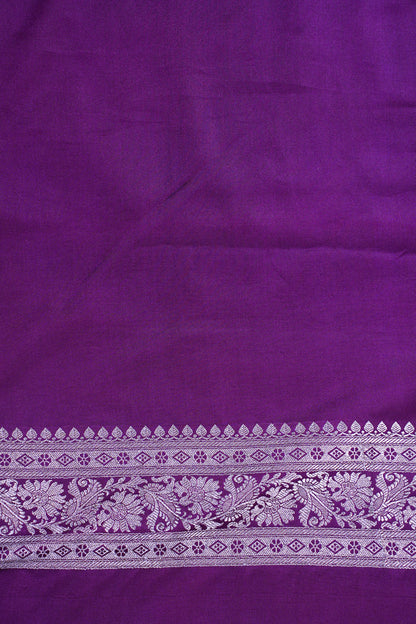 Royal Purple Banarasi Mashru Katan Silk Saree