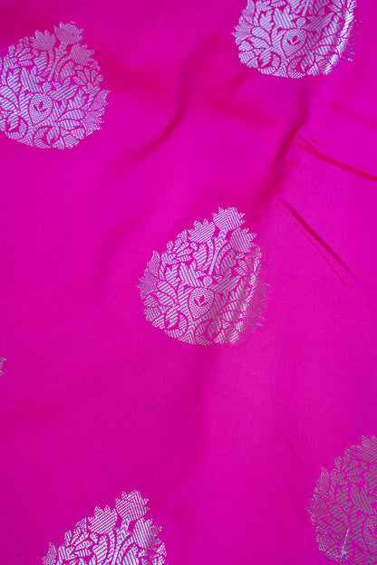 Pink Banarasi Katan Alfi Buta Saree