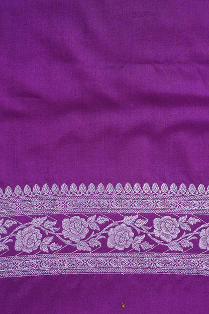 Deep Purple Banarasi Mashru Katan Silk Saree