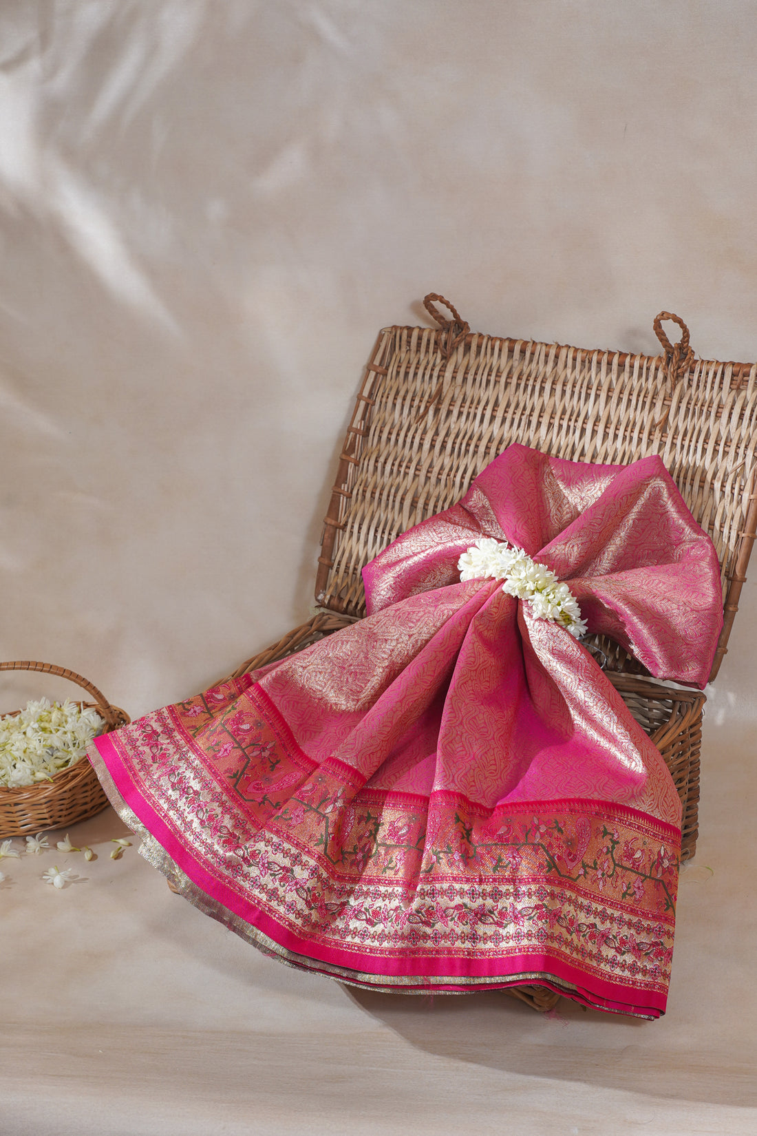 Pink Brocade Banarasi Saree