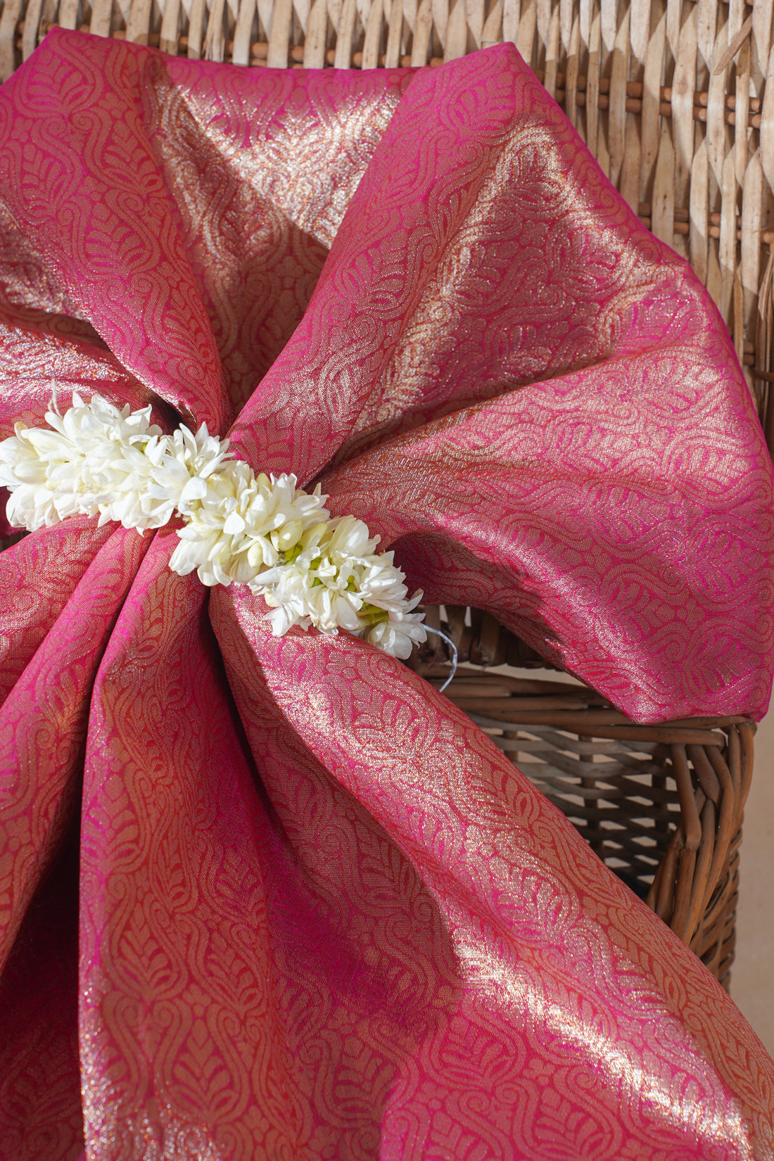 Pink Brocade Banarasi Saree