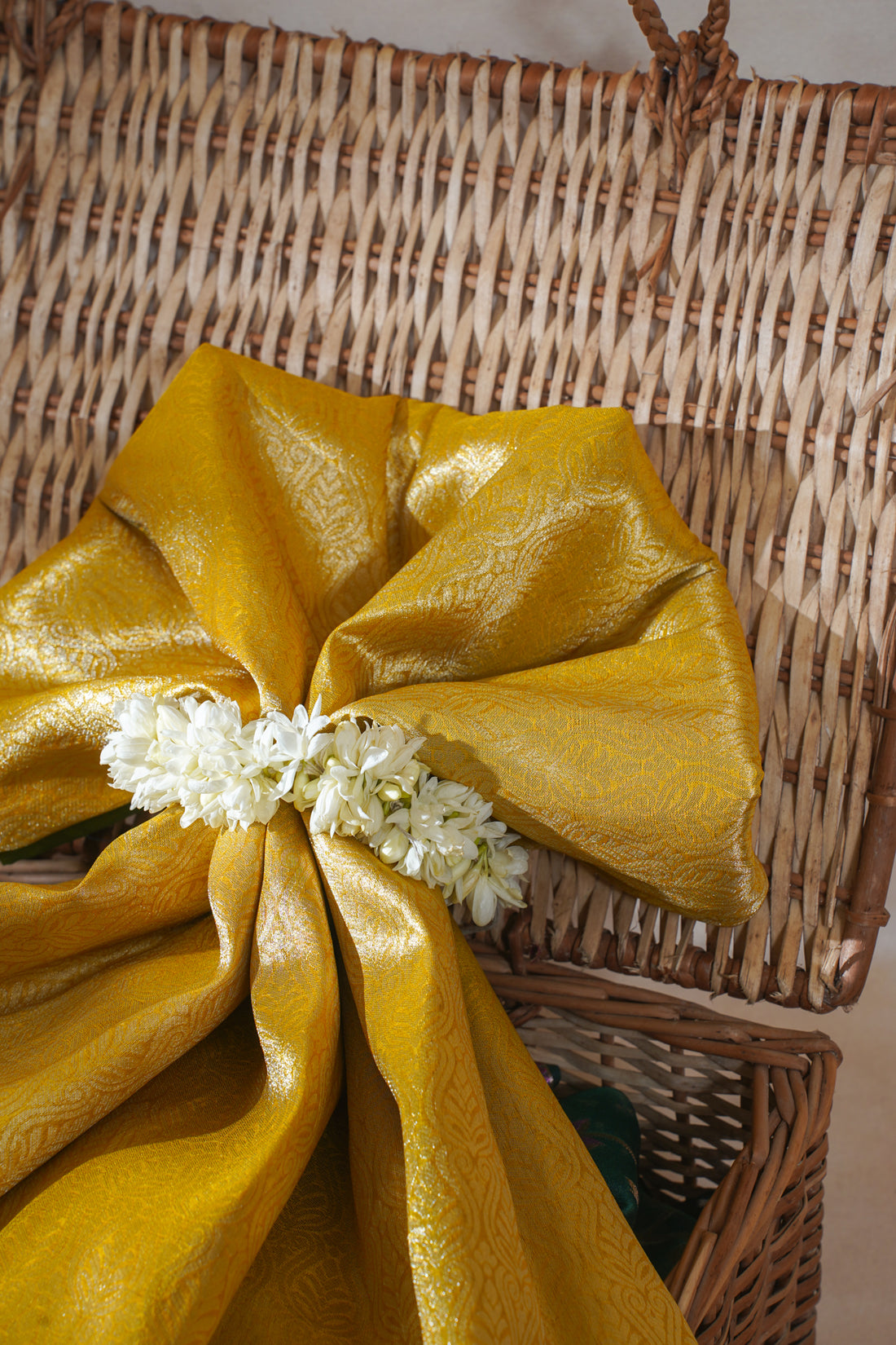 Mustard Yellow Brocade Banarasi Saree