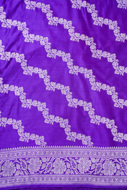Royal Purple Banarasi Mashru Katan Silk Saree