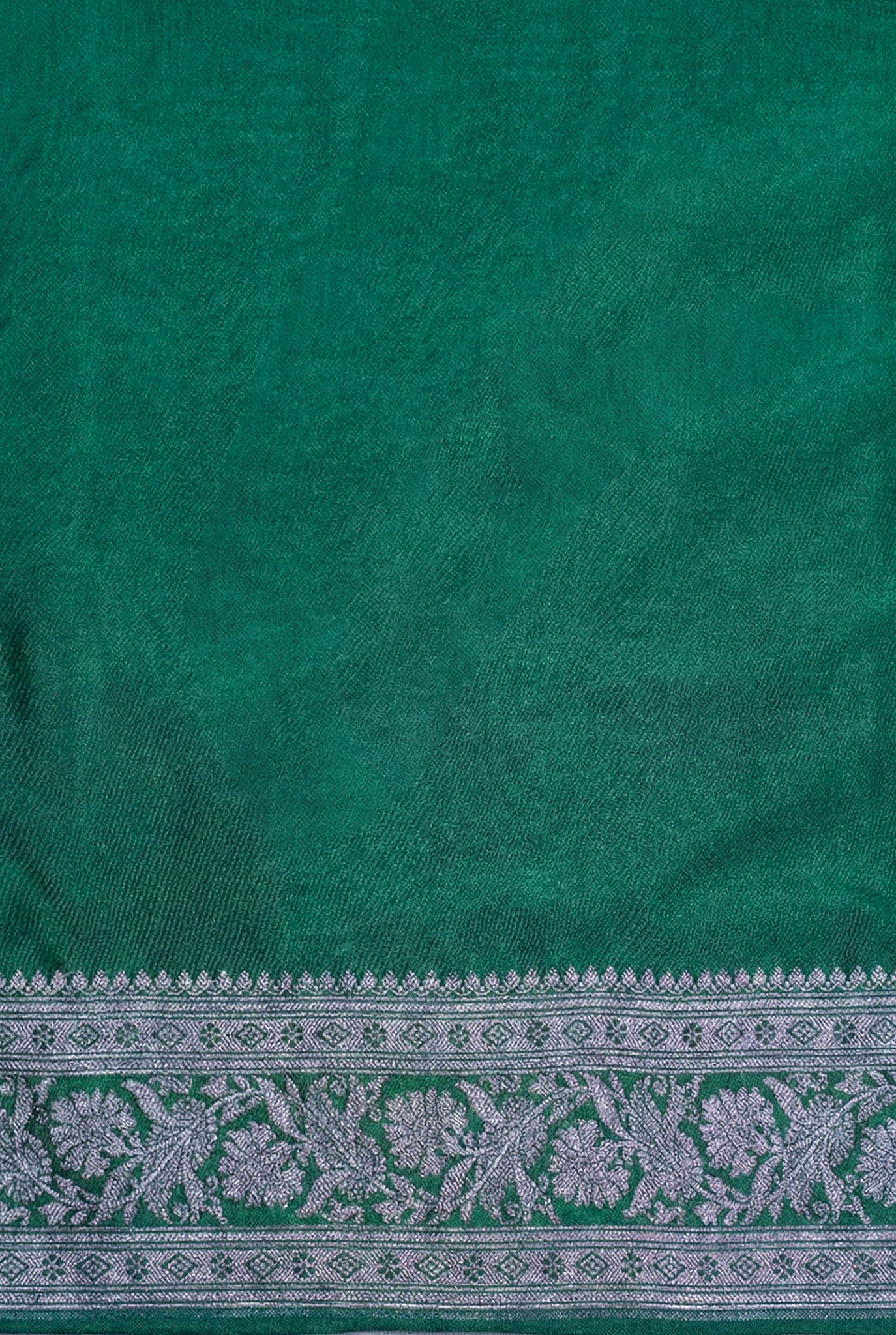 Bottle Green Banarasi Mashru Katan Silk Saree